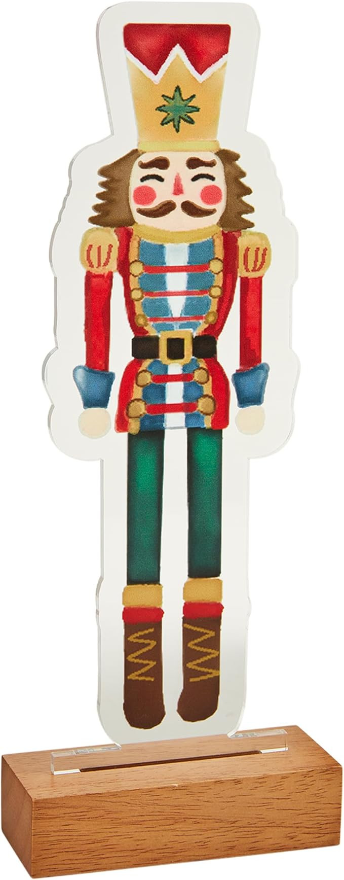 Mud Pie Sm Acrylic Light Up Nutcracker Table SITTERS, Dark Red | Amazon (US)