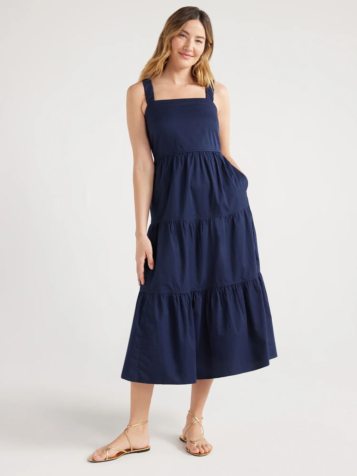 Free Assembly Women's Neck Maxi Dress, Sizes XS-XXL | Walmart (US)