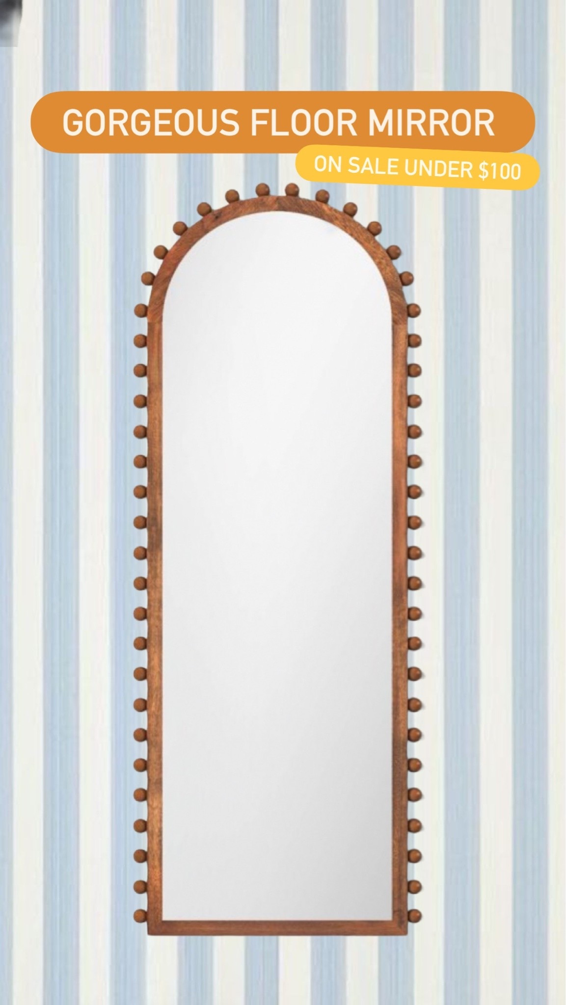 Gorgeous floor mirror from target on sale for under $100 ￼

#LTKdayinmylife #LTKSaleAlert #LTKHome