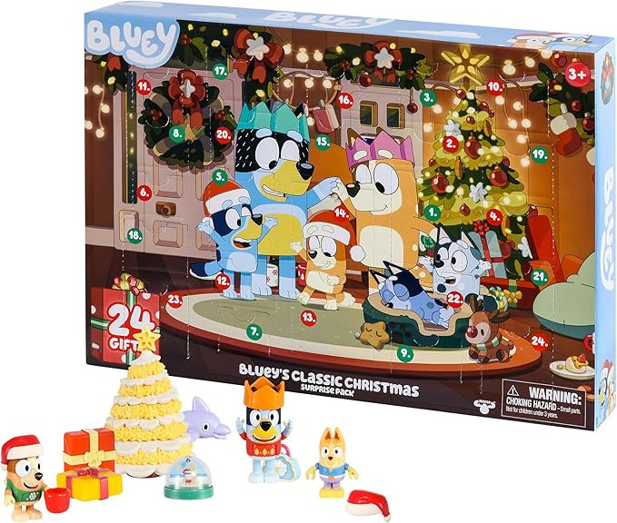 Bluey Toys for Girls and Boys, 24 Days of Surprises, Kids Advent Calendar w/Accessories, Stickers... | Amazon (US)
