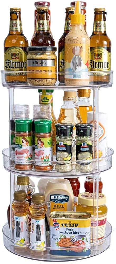 Non-Skid 3 Tier Lazy Susan Turntable - 360 Degree Rotating Spice Rack for Kitchen, Cabinet & Pant... | Amazon (US)
