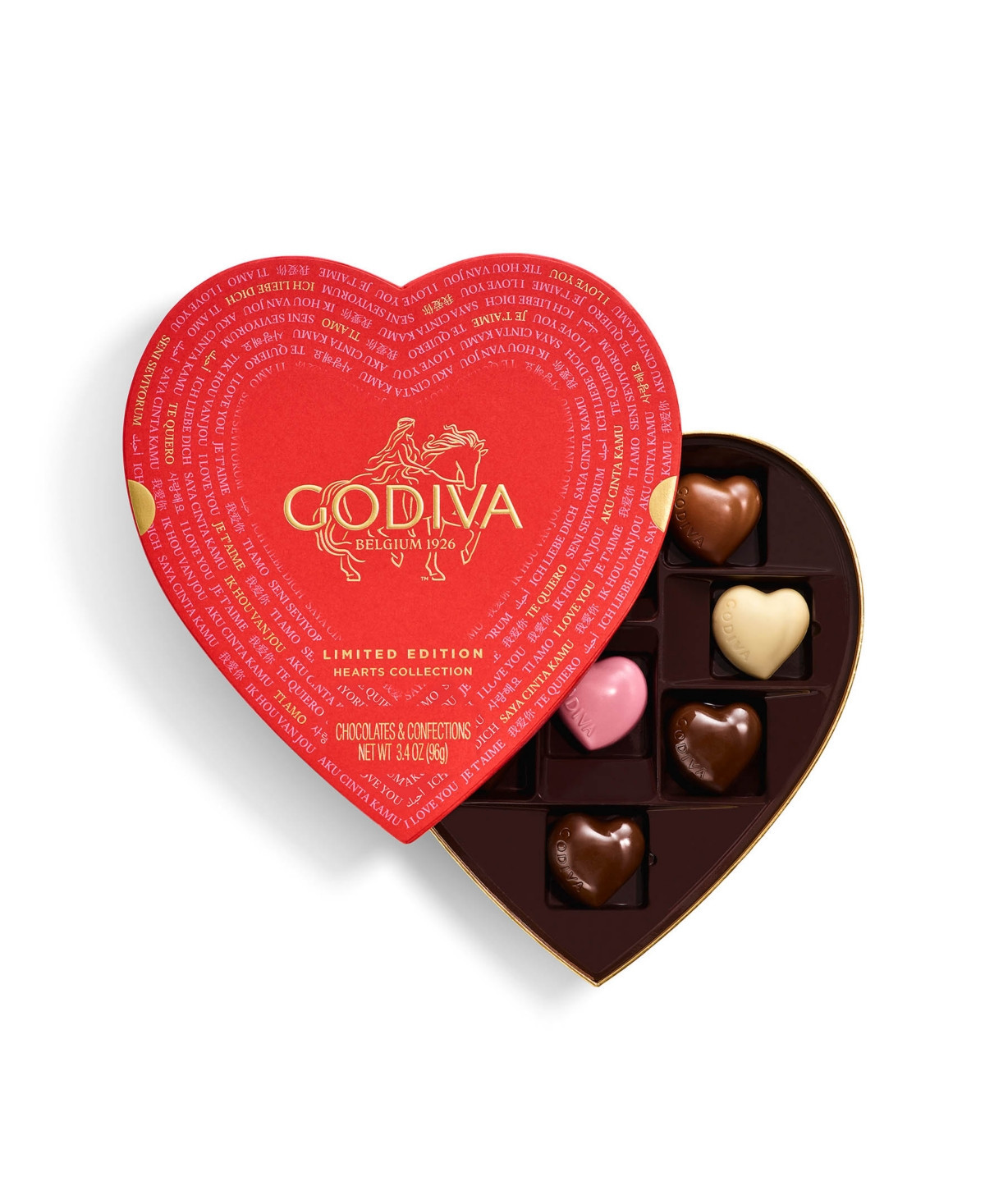 Godiva Valentine's Day Paper Heart Gift Box, 9-Pc. - Red | Macy's