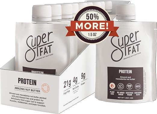 SuperFat Nut Butter Keto Snacks - Macadamia & Almond Nut Butter Fat Bomb Paleo Snack For Energy, ... | Amazon (US)
