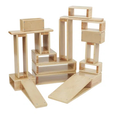 ECR4Kids Hollow Block Set, Wooden Toys, Natural, 18-Piece | Wayfair North America