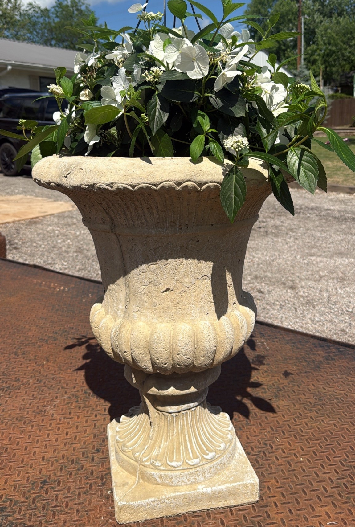 French country style planter but under $100! So heavy!! I mean heavy heavy. Order online and do curbside pickup!! 

#LTKHome #LTKSeasonal