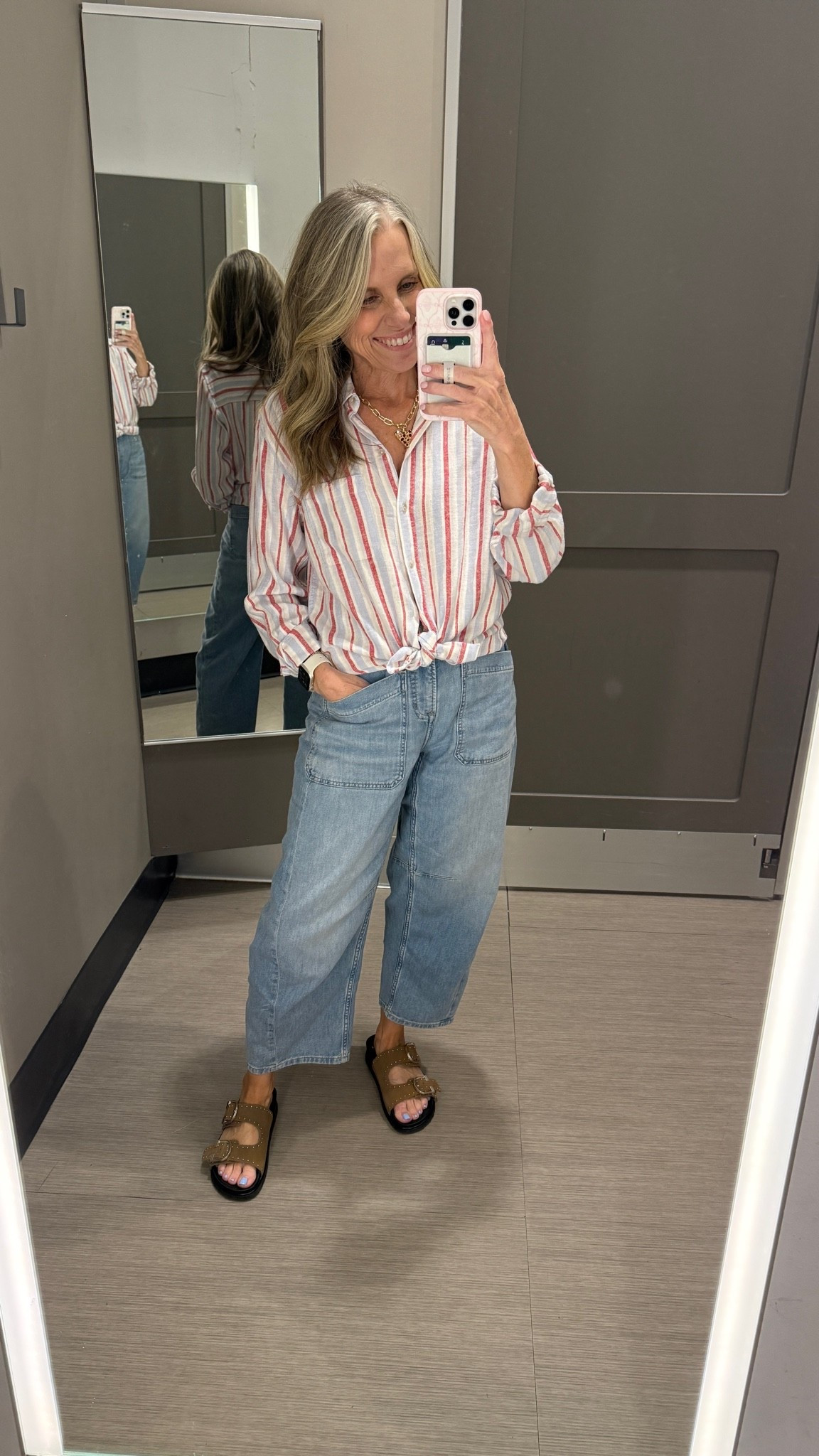 High end mixed with affordable fashion. Use code LISAXSPANX on your first Spanx purchase and include these super comfy and lightweight jeans. Wearing XS petite