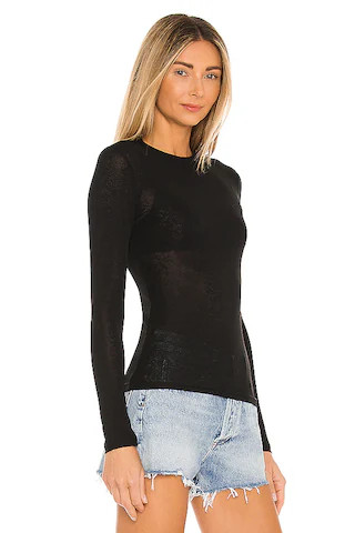 Lounge Katya Sheer Top in Black | Revolve Clothing (Global)