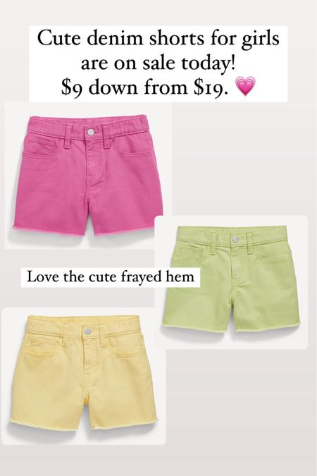 Cutest denim shorts for girls. They’re only nine dollars today down from $19. The pops of color are so cute. 

#LTKsalealert #LTKfindsunder50 #LTKstyletip