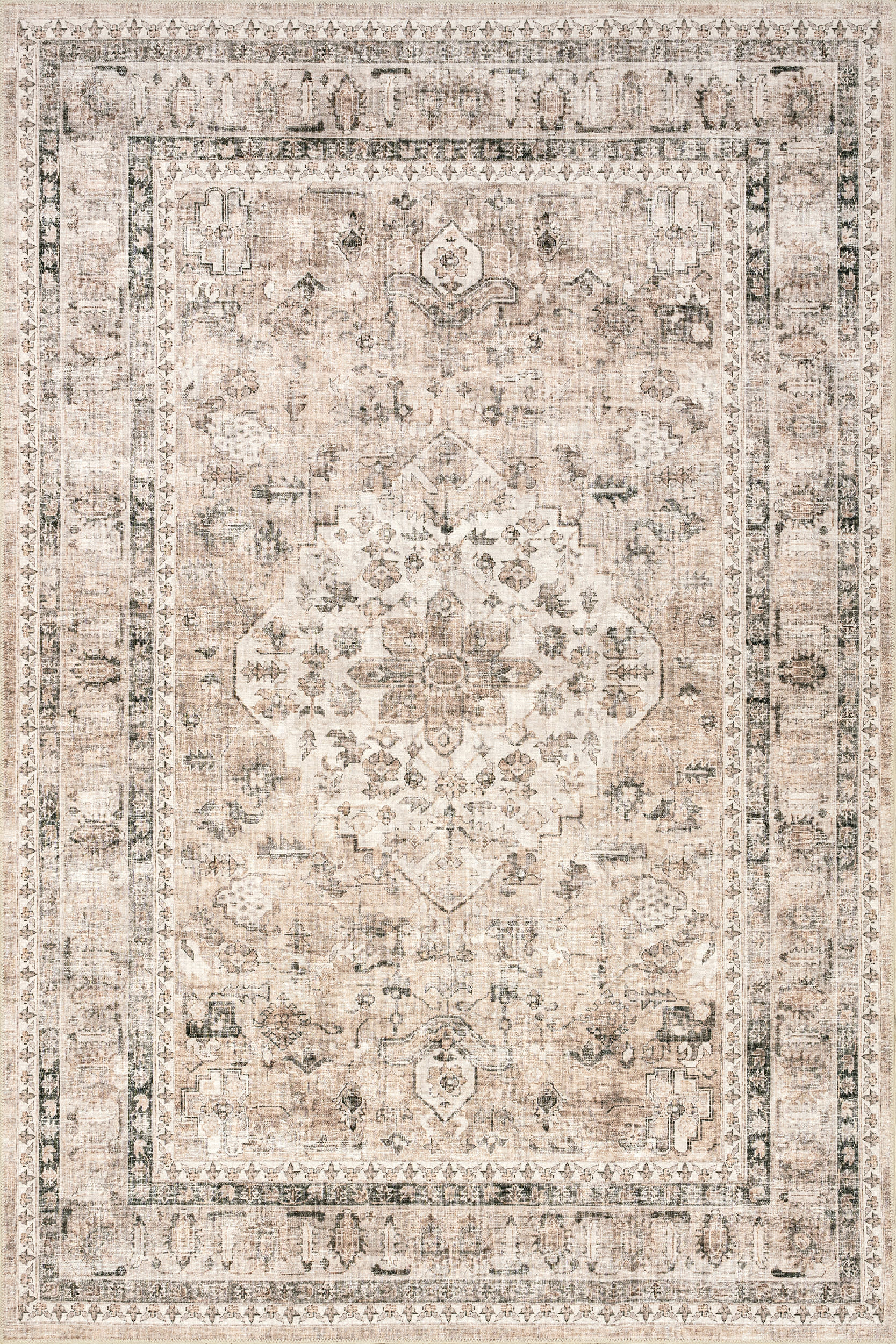 Keyara Spill Proof Washable Rug | Stone | Rugs USA