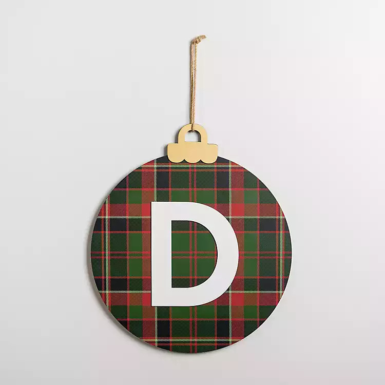 Monogram D Plaid Ornament Wall Plaque | Kirkland's Home