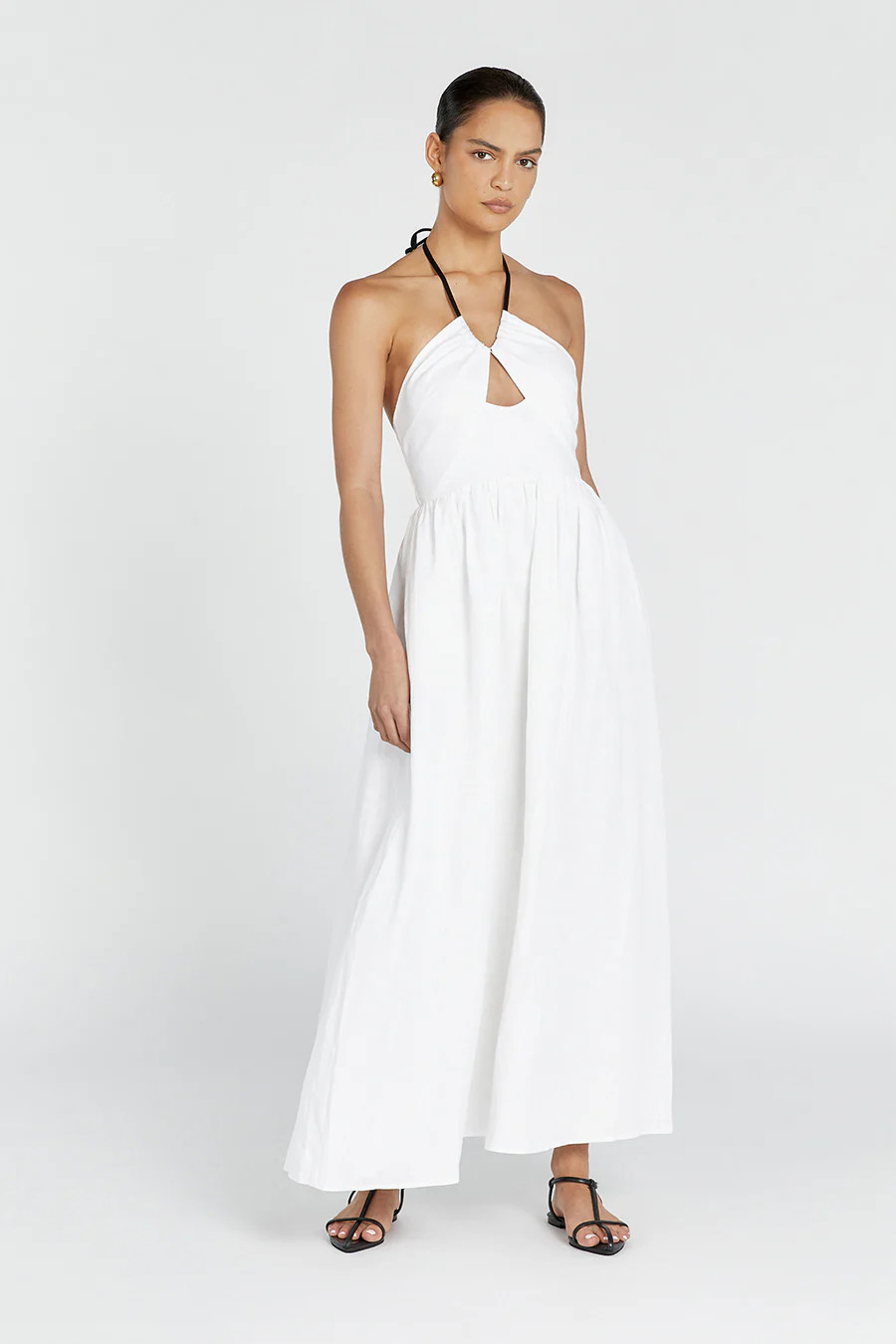 ALYSSA WHITE LINEN MAXI DRESS | DISSH