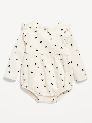 Printed Long-Sleeve Jersey One-Piece Romper for Baby | Old Navy (US)