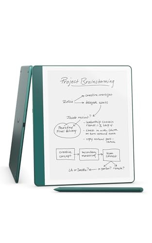 Amazon Kindle Scribe (64GB) - Your notes, documents and books, all in one place. With built-in AI notebook summarization. Includes Premium Pen - Metallic Jade + 3 months of Kindle Unlimited (with auto-renewal) | Amazon (US)