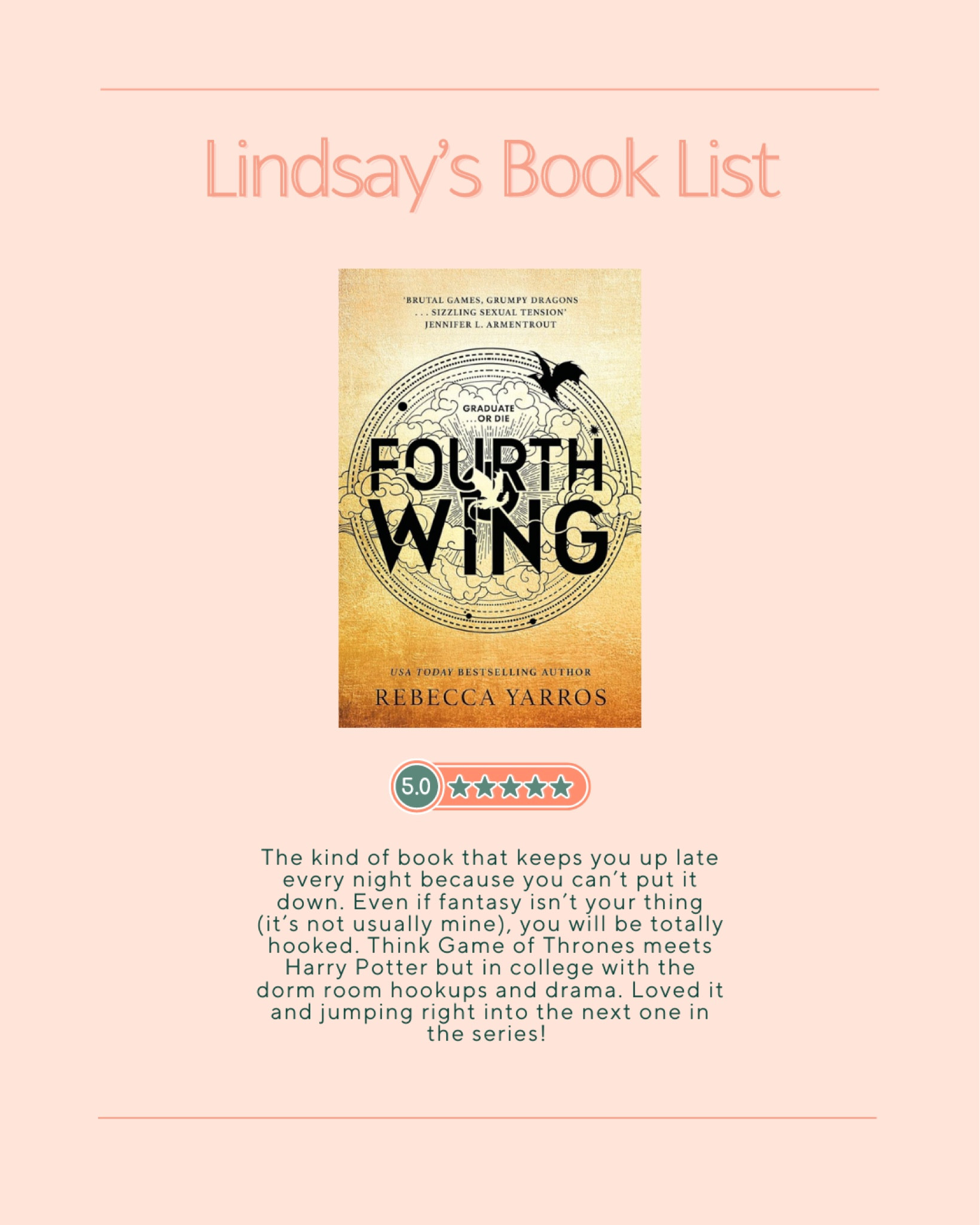 My full review on Fourth Wing! 5 stars ⭐️⭐️⭐️⭐️⭐️