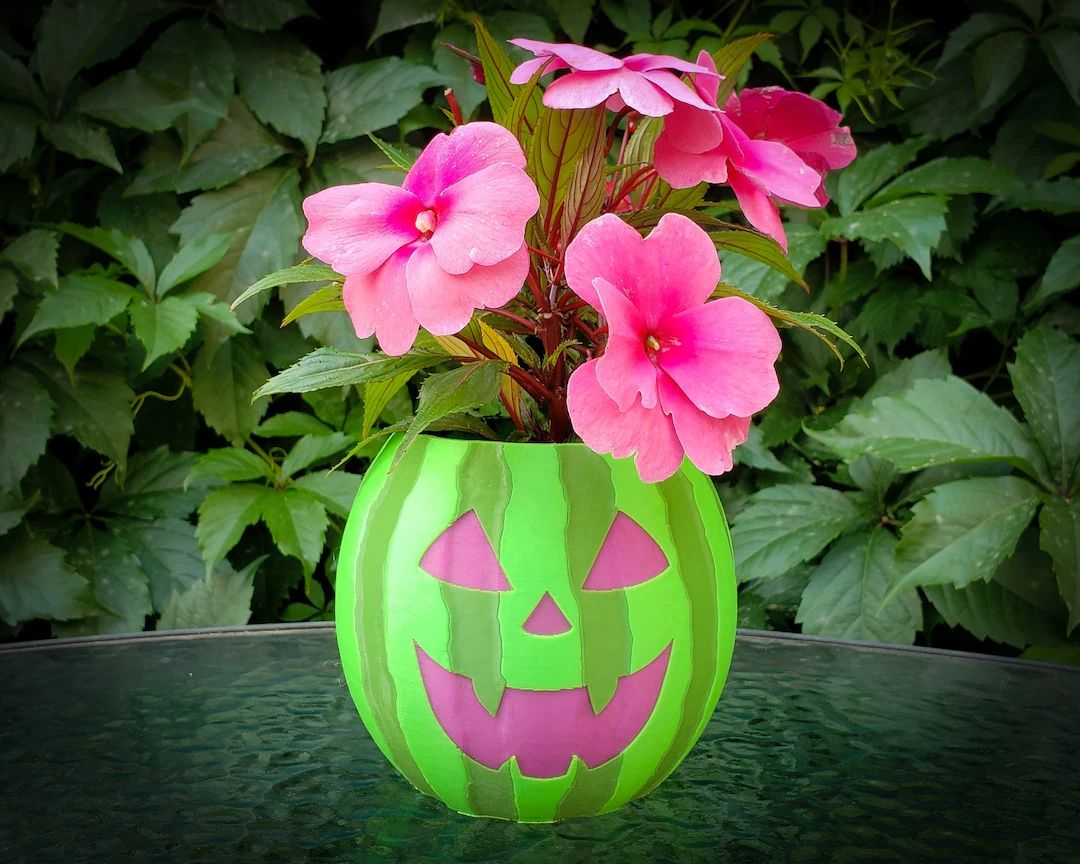 Watermelon Jack-o-lantern Planter Gothic Home Garden Decor 3D Printed - Etsy | Etsy (US)