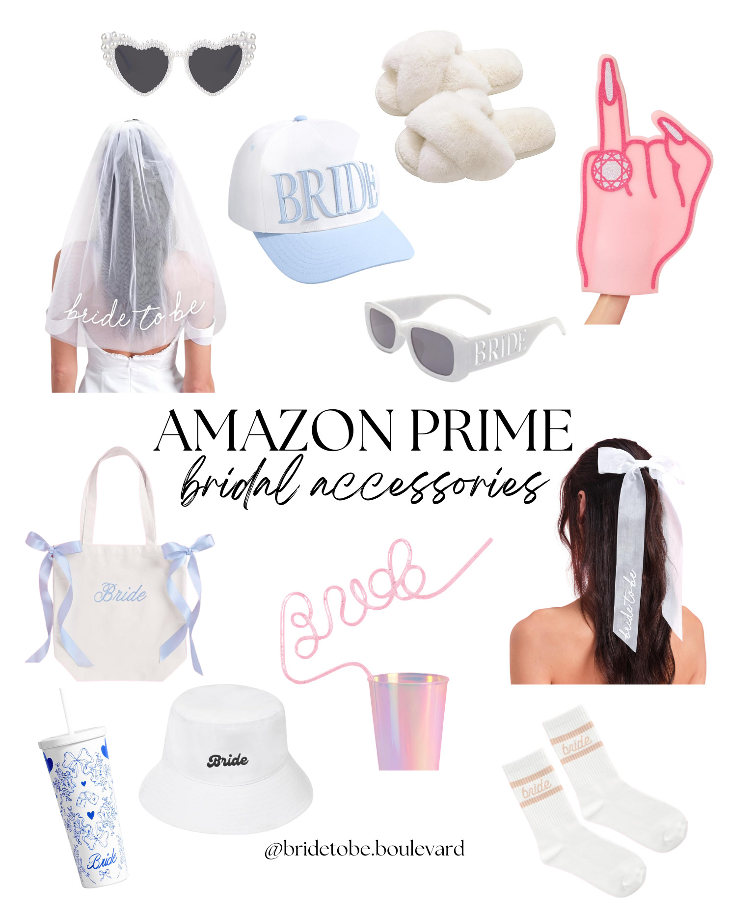 ✨ Prime & Prepped for the Party ✨ Whether you're packing for your bachelorette weekend, bridal shower, or just soaking up your Bride Era, these Amazon Prime bridal accessories are cute, fun, and ship fast 💍

Featuring must-have bride-to-be essentials like:
🕶️ Pearl embellished bridal sunglasses
👒 Baseball caps & bucket hats
🧦 Cute bride socks
🥤 Tumblers & drinkware

so many more fun, chic accessories perfect for every pre-wedding moment!

Get ready to say "I do" in style—these make amazing gifts too 🎁 

#AmazonBridalFinds #BrideAccessories #BacheloretteReady #PrimeBrideVibes #LTKBridal #BachEssentials #BrideToBe #BridalPartyIdeas #WeddingPlanning #BacheloretteGifts 

 #LTKGiftGuide #LTKFindsUnder50 #LTKWedding