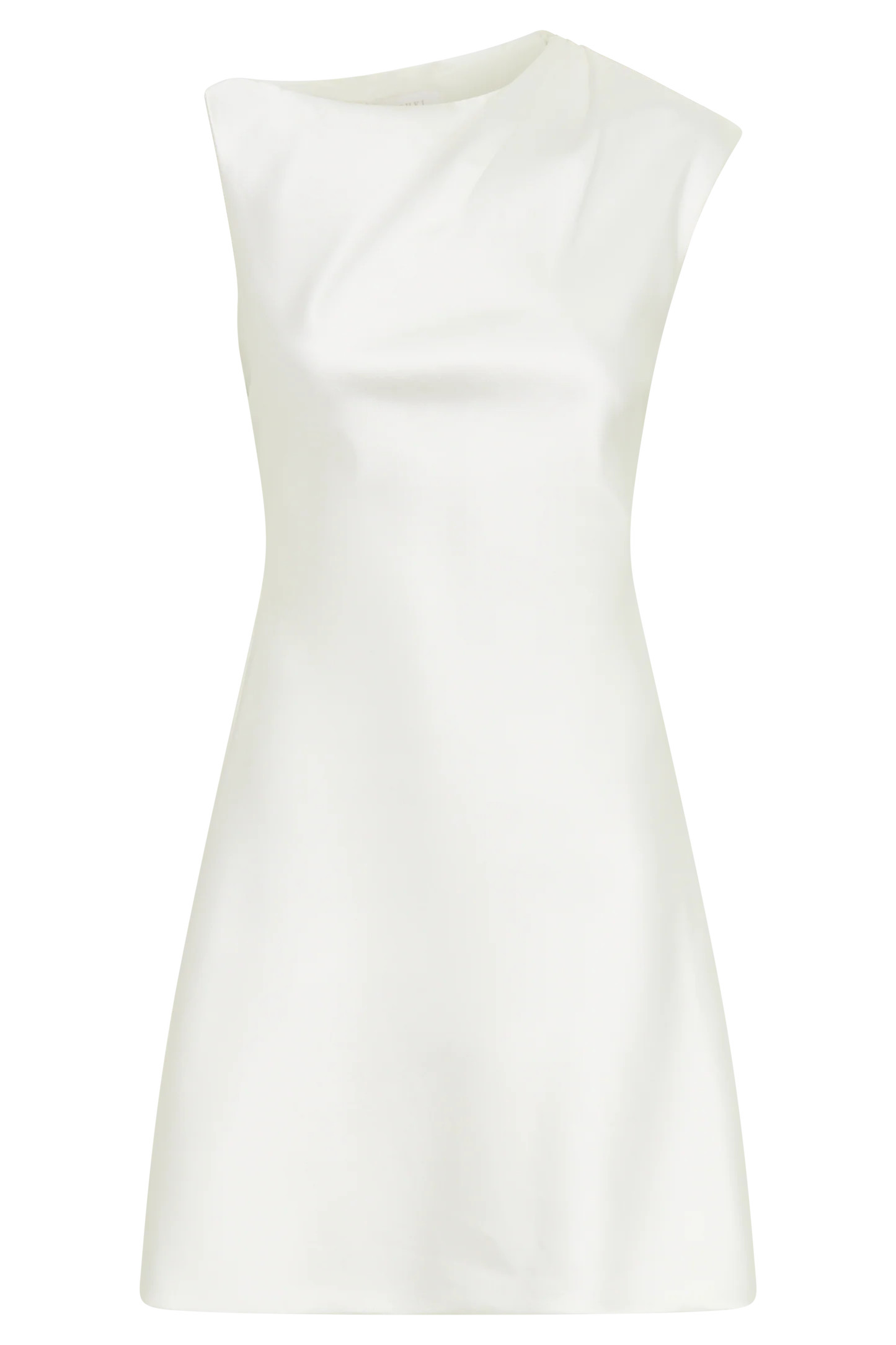 Granger Satin Structured Mini Dress - White | MESHKI US