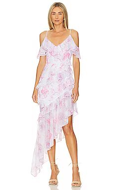 Lovers and Friends Annalise Asymmetric Dress in White Floral Multi from Revolve.com | Revolve Clothing (Global)