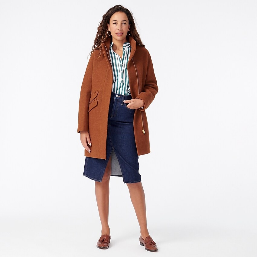 Cocoon coat in Italian stadium-cloth wool | J. Crew US