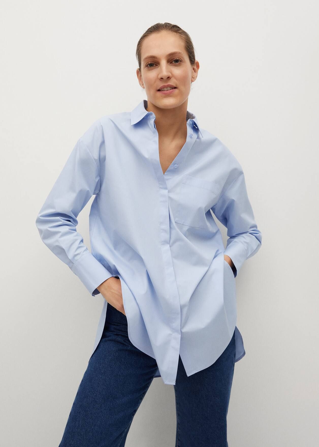 Oversize poplin shirt | MANGO (UK)