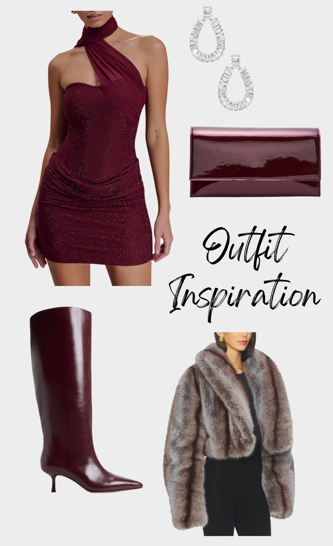 Burgundy dress, wine dress, rhinestone dress, burgundy shoes, burgundy boots, faux fur coat, burgundy purse, monochrome outfit, birthday outfit

#LTKootd #LTKTravel #LTKBeauty