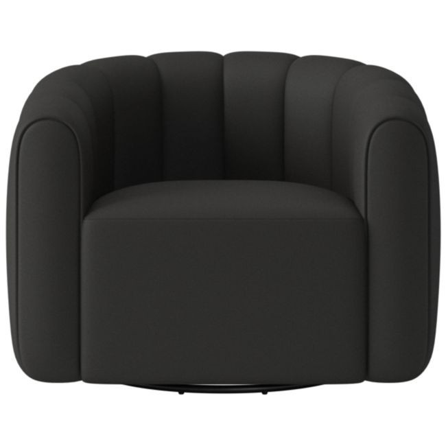 Fitz Swivel Chair Kanvas Ebony | CB2