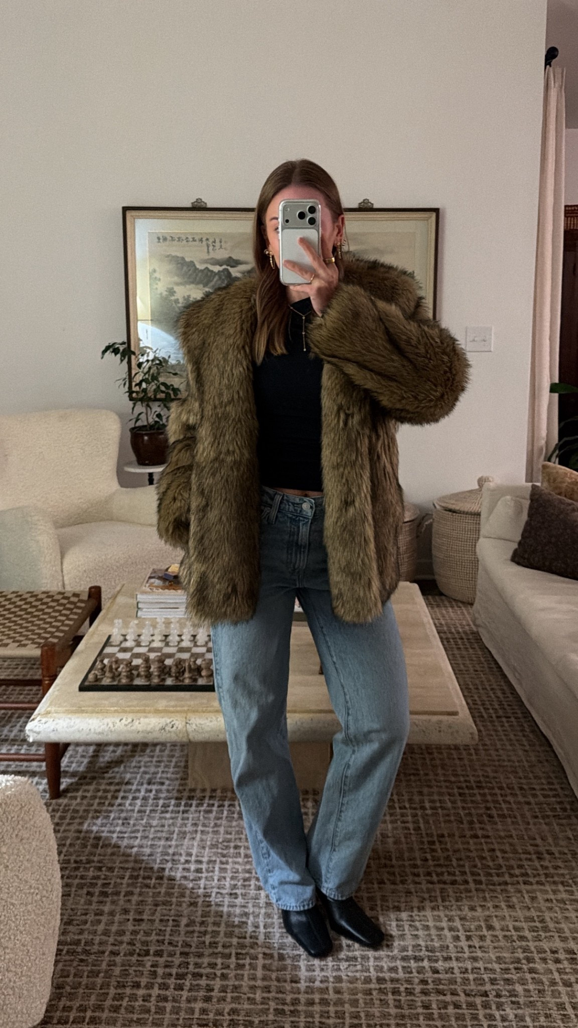 11/18/25 11/18/25 Linking my go-to winter going-out look — my Abercrombie black off-the-shoulder top (so flattering for winter nights), my favorite Levi’s 94 Baggy Jeans, and my Tony Bianco black leather square-toe boots. Also adding the Amazon jewelry I wore and a similar faux-fur style coat to my old Abercrombie one. Chic, simple, easy. 🤎

#LTKSaleAlert #LTKHoliday #LTKootd