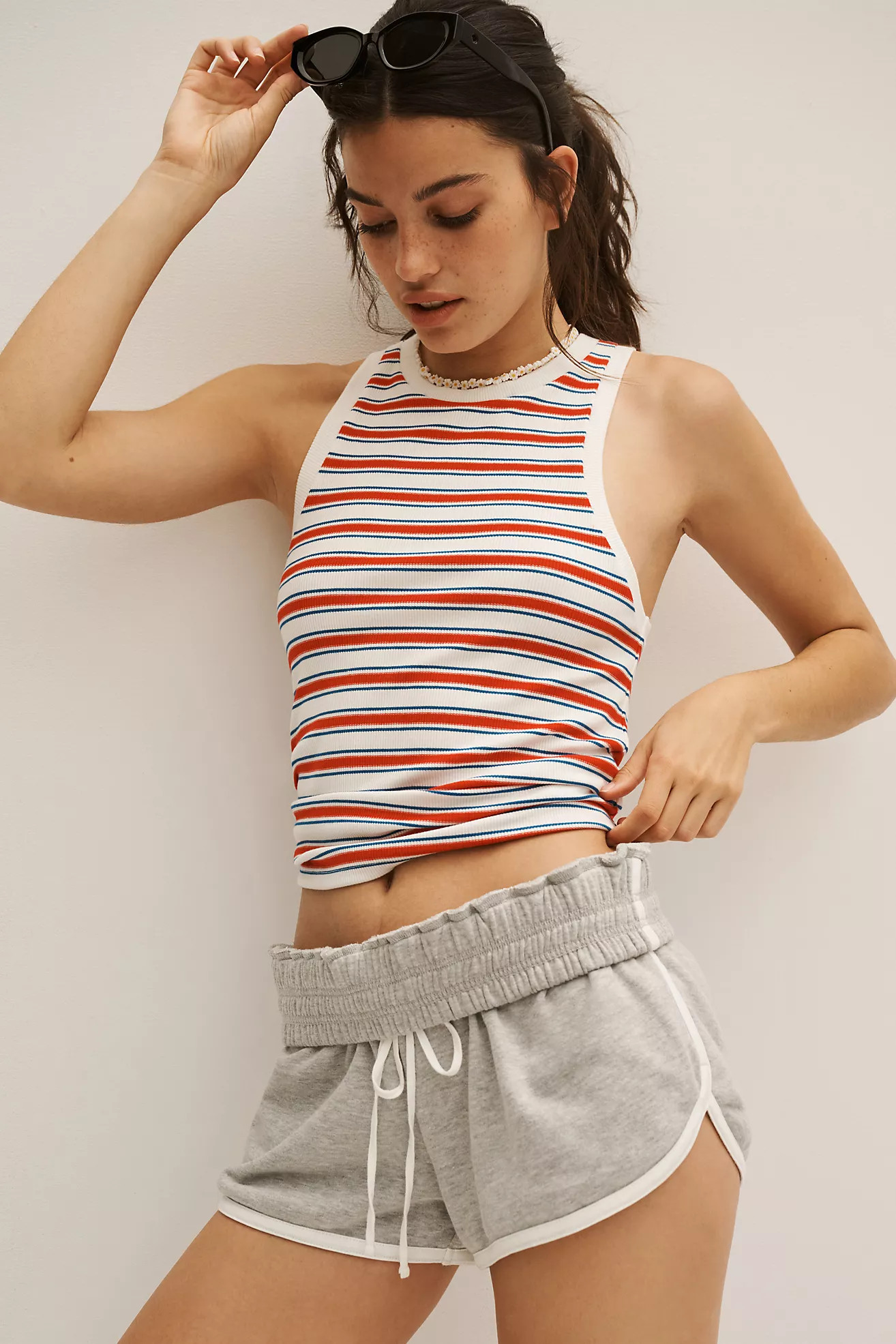 Maeve Ribbed Racerback Tank | Anthropologie (US)