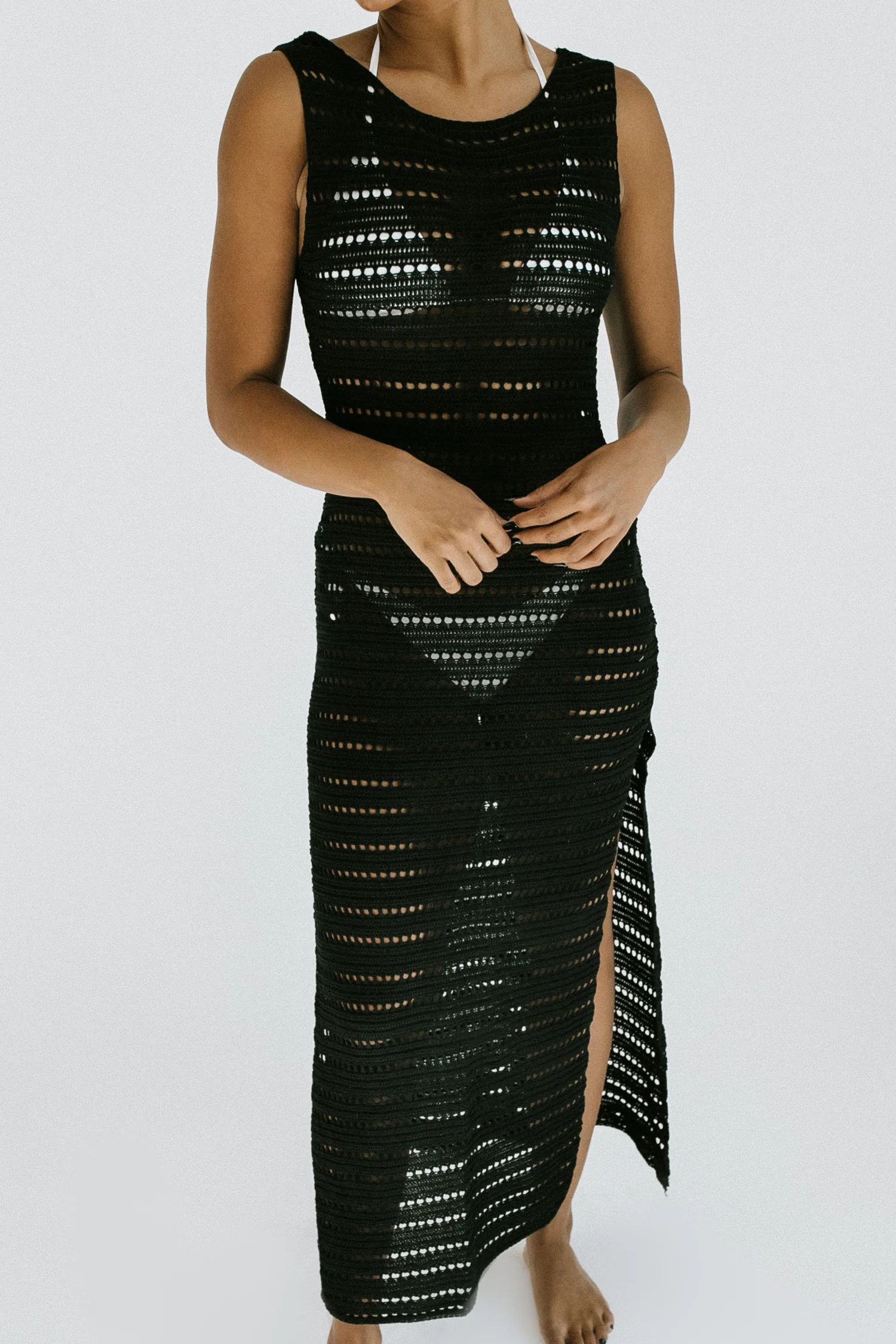 Nyla Knit Maxi Dress - Black | THELIFESTYLEDCO