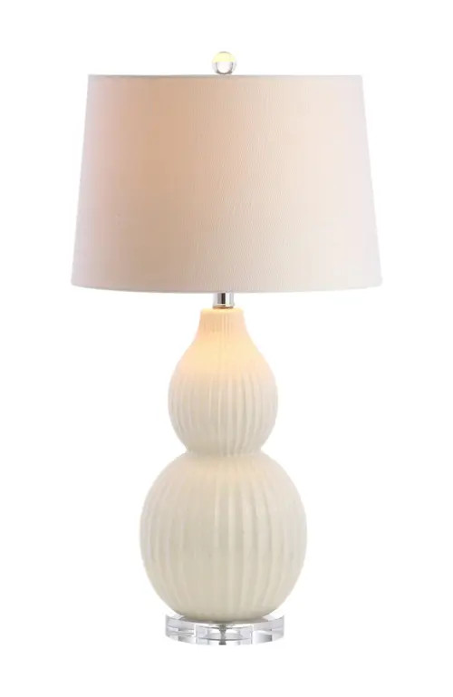 JONATHAN Y Thatcher 28.25"" Contemporary Transitional Ceramic LED Table Lamp in Cream at Nordstrom | Nordstrom