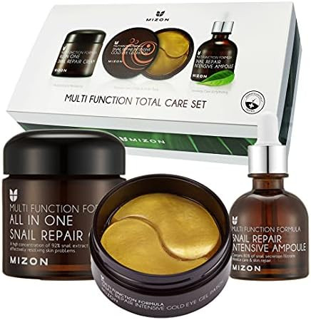 MIZON Multi Function Total Care Set - Snail Ampoule + Snail Cream + Gold Snail Eye Patches for sk... | Amazon (US)