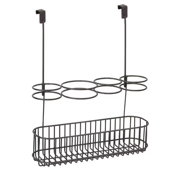 mDesign Metal Over Cabinet Door Hair Care & Styling Tool Storage Basket | Target