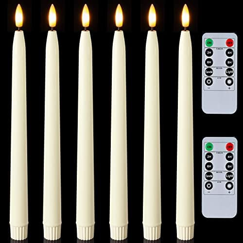 Homemory 11 inches Waxy Flameless Taper Candles with Remote Timer Dimmer, 6 Pcs Battery Operated ... | Amazon (US)