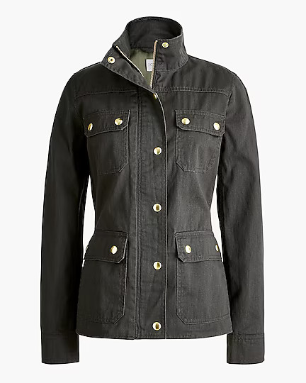 Resin-coated twill field jacket | J.Crew Factory