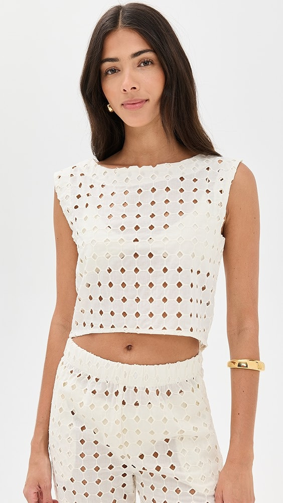 LE BOP Eyelet Odette Top | Shopbop | Shopbop