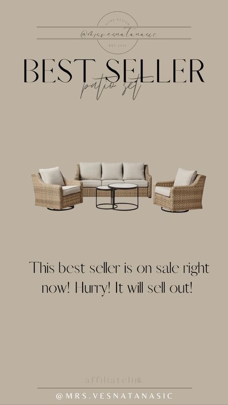 This BEST SELLER is on sale right now but hurry because it will sell out! It has amazing reviews and so comfortable! 

The coffee table might be on the smaller side but you can always add more side tables or make this a side table & add a bigger coffee table if you want.

Walmart find, Walmart home, outdoor furniture, outdoor  sofa, outdoor table, patio season, summer, patio set, 

#LTKSeasonal #LTKhome #LTKsalealert