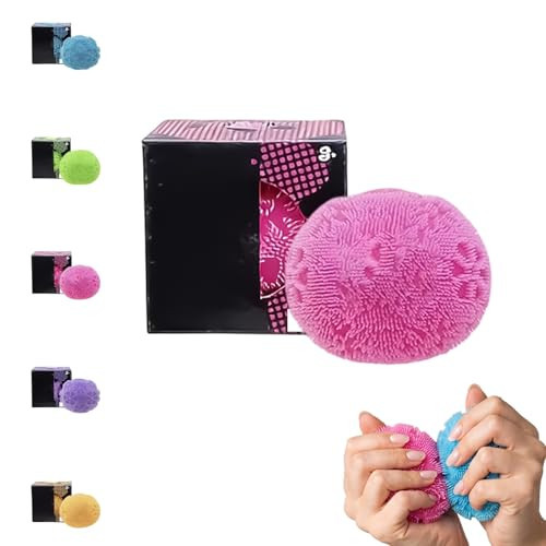 Fuzz Squishy Stress Round Ball Pressure Relief Toy,Colorful Egg Shape,Soft Fidget Toy with Smiley Face for Anxiety Relief,Squeeze Ball to Increase Hand Flexibility & Relieve Joint Pain (3#hot Pink) | Amazon (US)