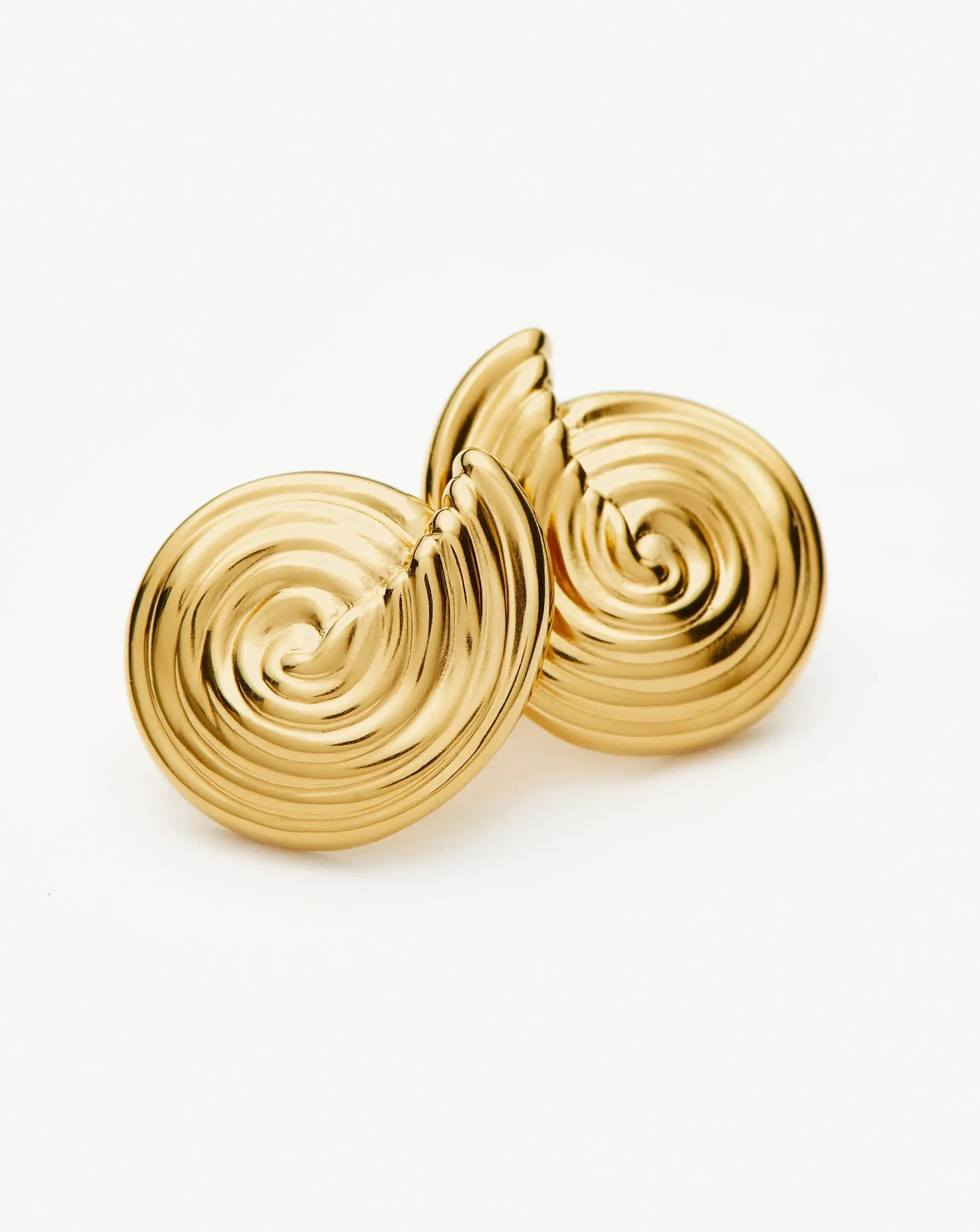 Spiral Small Stud Earrings | 18ct Gold Plated | Missoma UK | Missoma UK