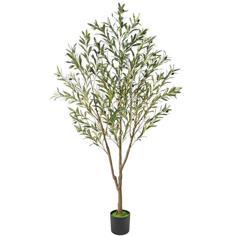 Lyacmy 6ft Artificial Olive Tree with Realistic Leaves and Natural Trunk, Faux Potted Plants with... | Walmart (US)