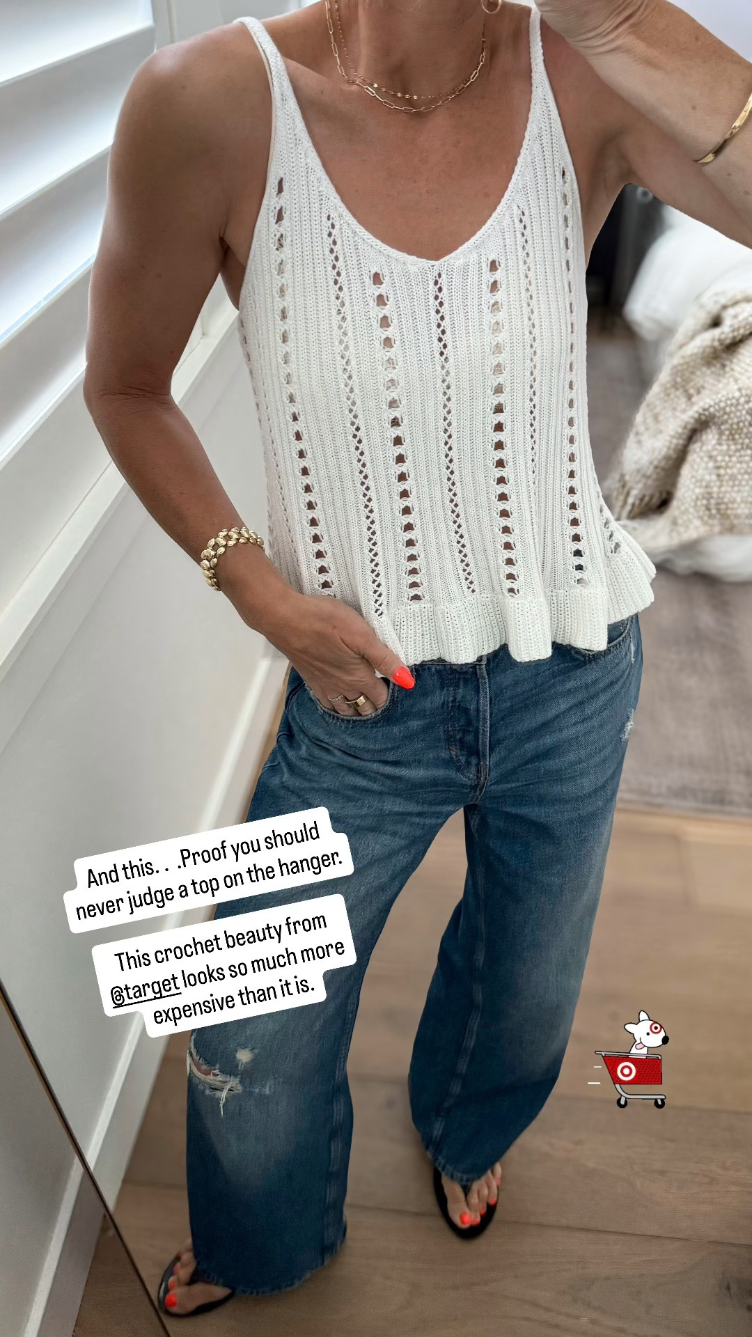 NEW pretty crochet top from @Target  
I cannot believe how gorgeous the fabric looks and feels. 12/10!
Fits tts, wearing a medium
Layered a simple bralette underneath. Linked several options!

#LTKmomlife #LTKOver40 #LTKootd
