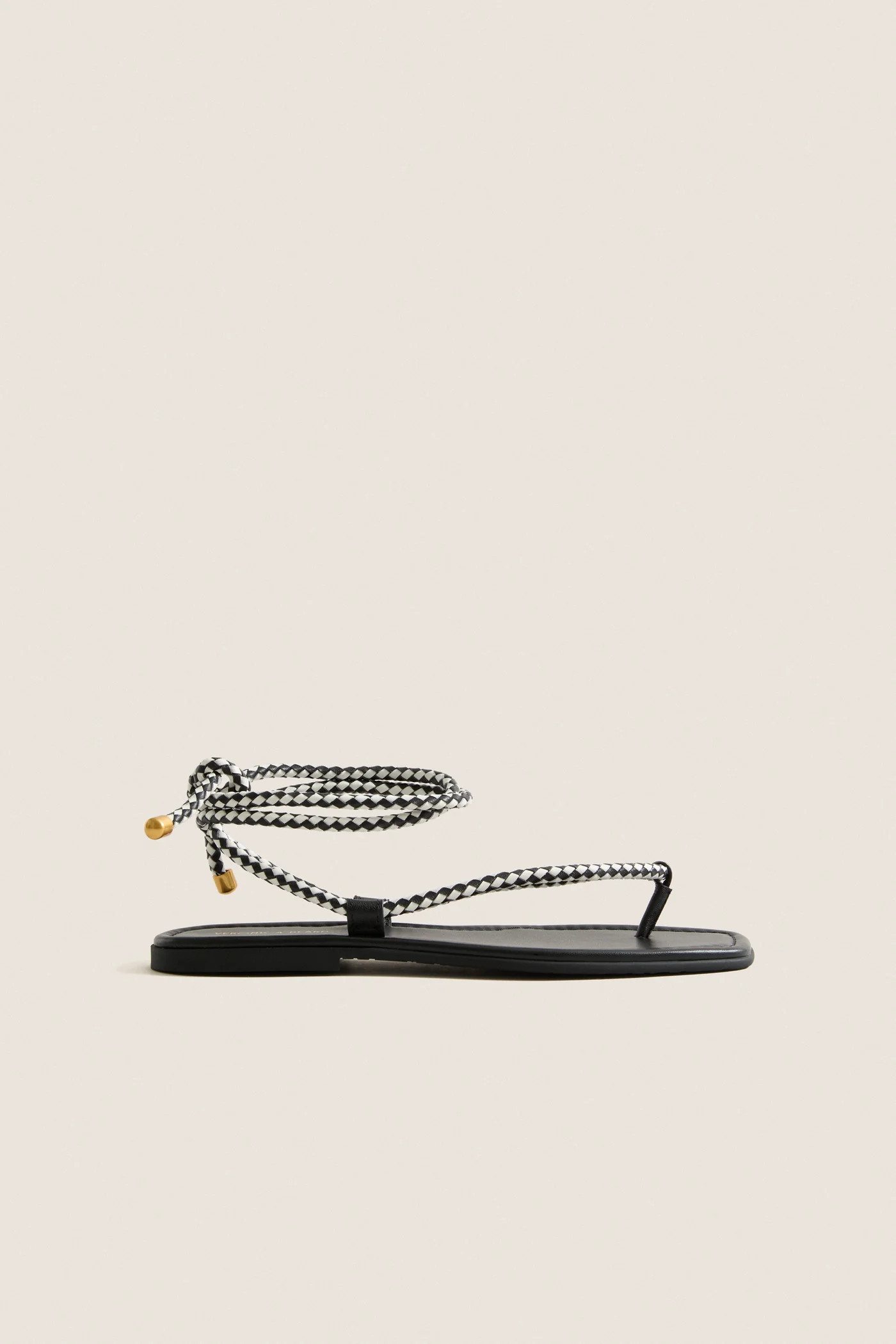 Black and Coconut Carmina Woven Cord Sandals | Tuckernuck (US)