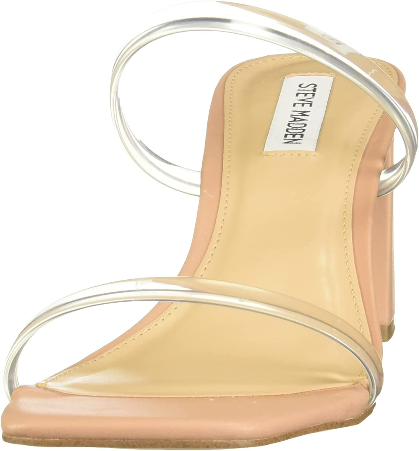 Amazon.com | Steve Madden Women's Lilah Heeled Sandal, Clear, 8.5 | Heeled Sandals | Amazon (US)