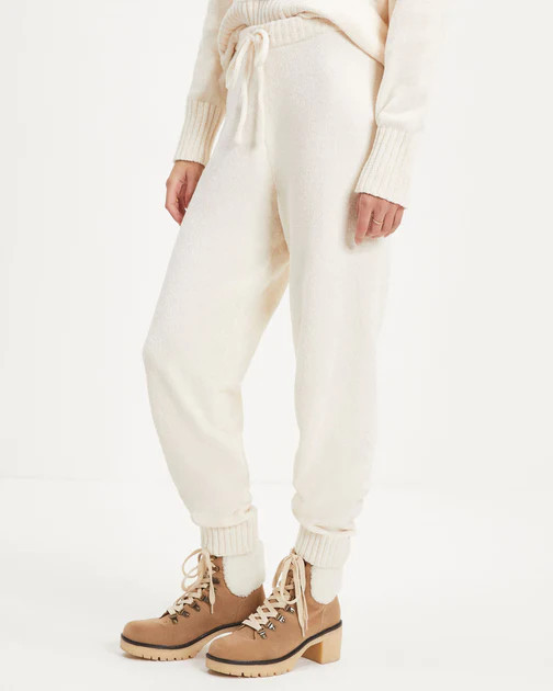 Rainy Day Glam Chenille Jogger Pants - Cream | VICI