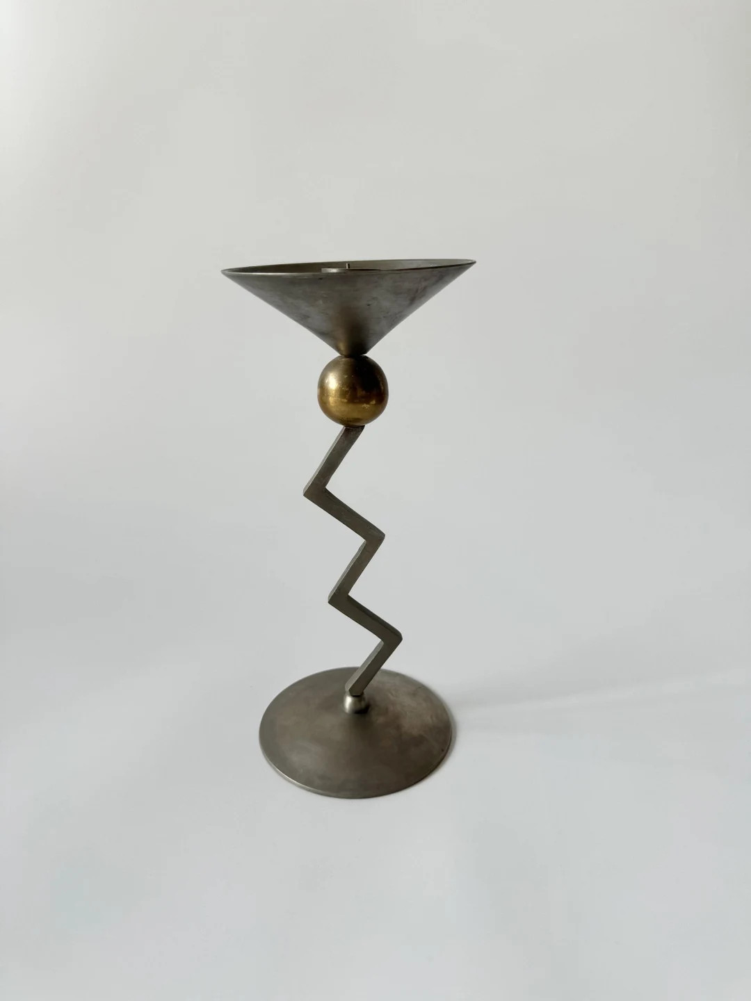 Vintage Zig-zag Candle Holder Metal, Brutalist Zig-zag Candlestick, Memphis Design, Brutalist, Mo... | Etsy (US)