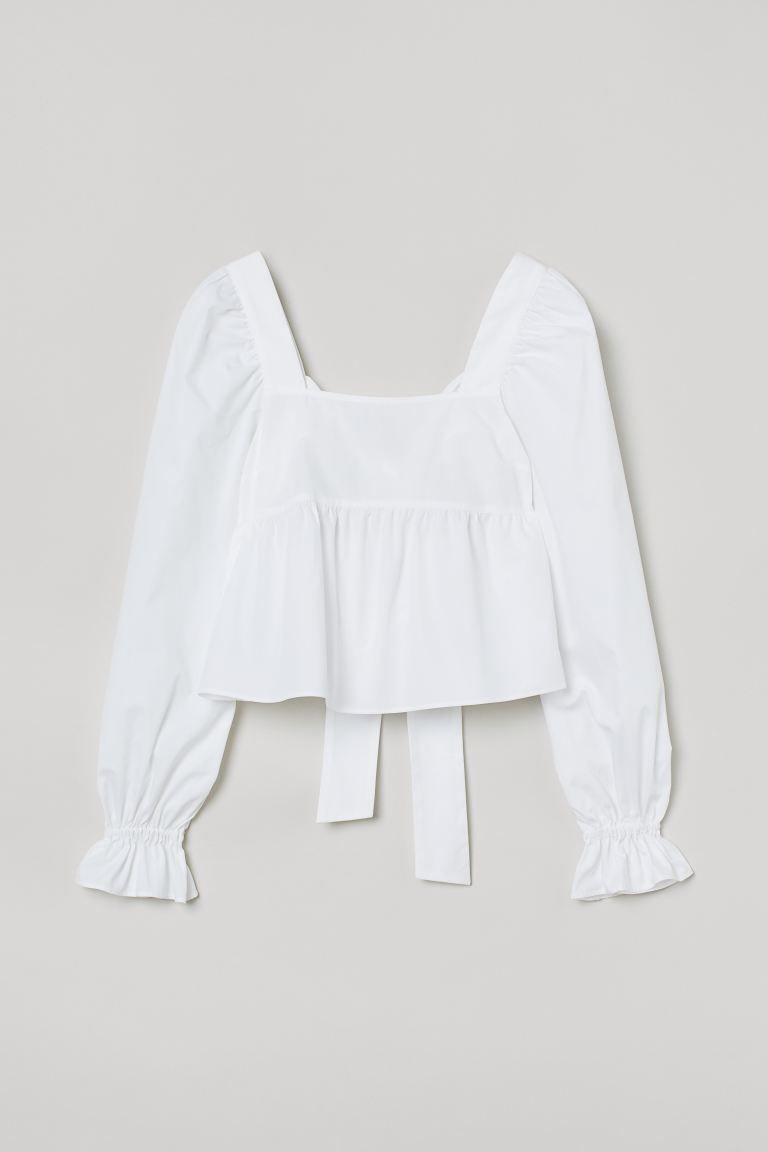 Bow-back Cotton Blouse | H&M (US + CA)