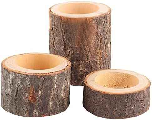 LOGANUSJ Tea Light Candle Holders, Personalized Wooden Votive Tealight Holder for Wedding Centerp... | Amazon (US)