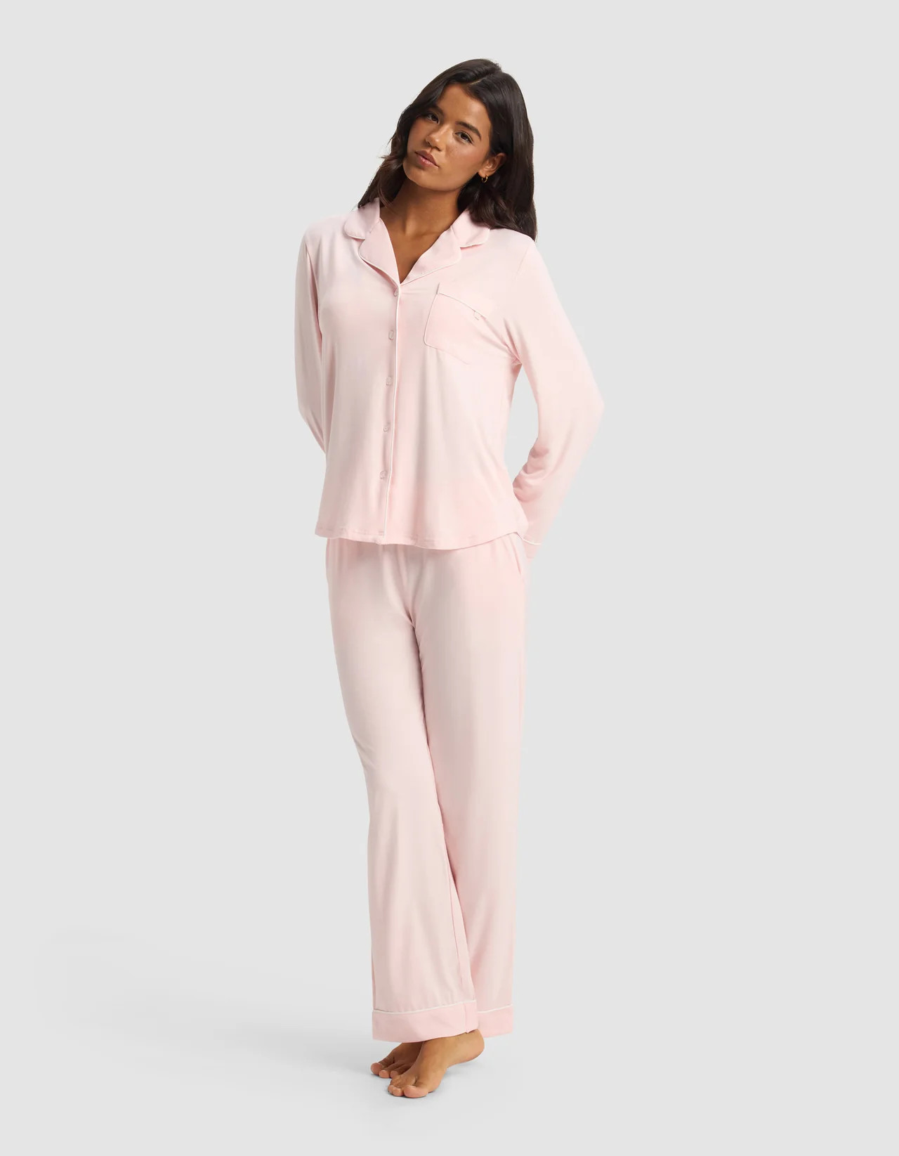 Women's Bamboo Stretch-Knit Long Sleeve Pajama Set | Cozy Earth