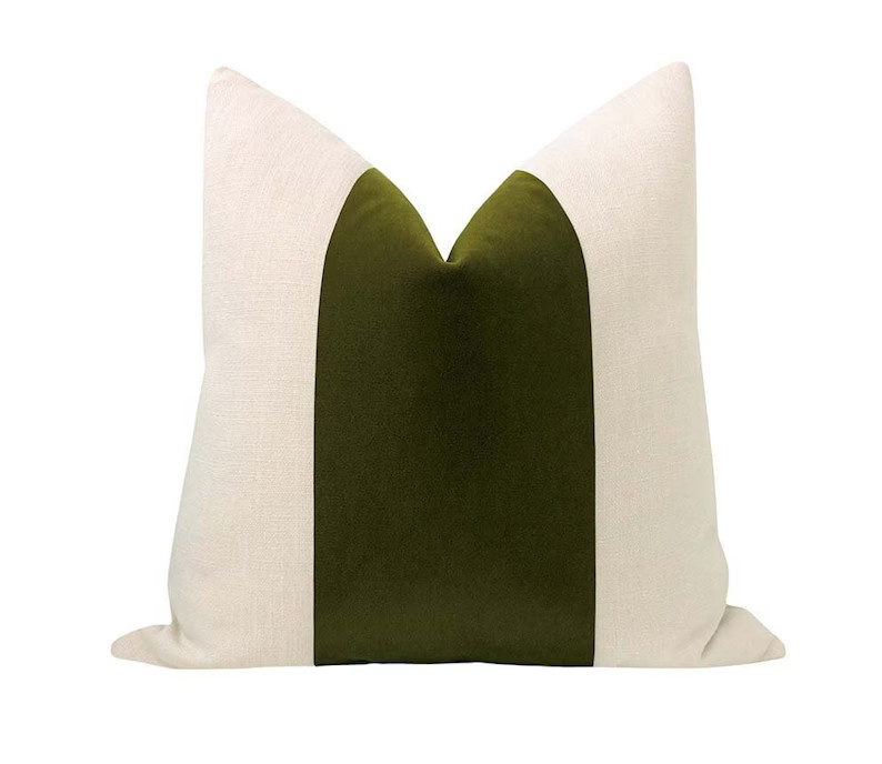 Panel : Mohair Velvet // Olive COVER ONLY  Color Block  | Etsy | Etsy (US)