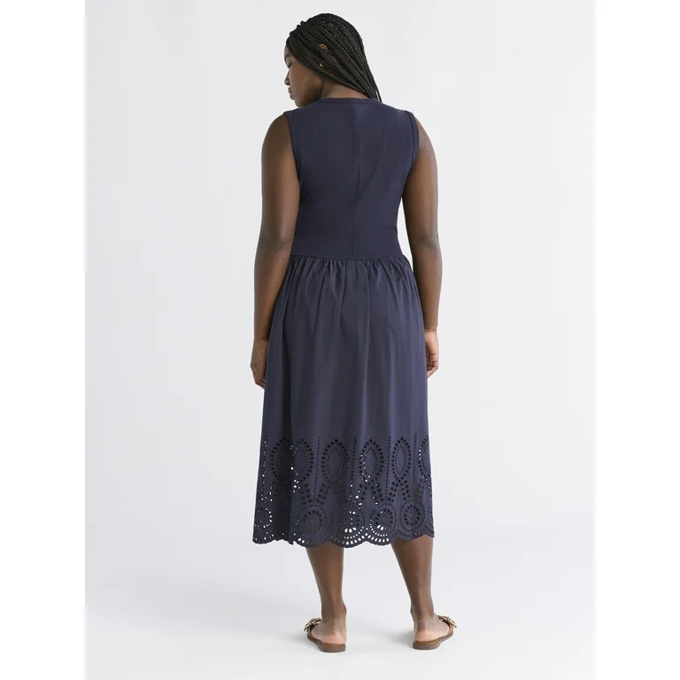 Free Assembly Women's and Women's Plus Sleeveless Mixy Midi Dress, Sizes XS-4X - Walmart.com | Walmart (US)