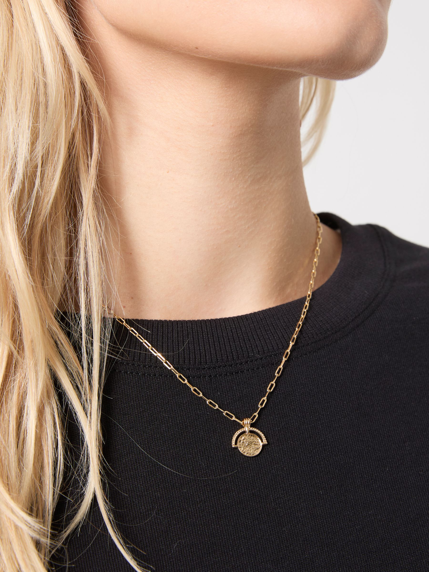Gold Tone Disc Necklace | FatFace | Fat Face